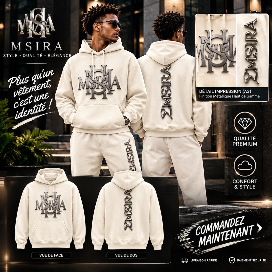 Ensemble Complet Msira Beige (Pull + Pantalon)