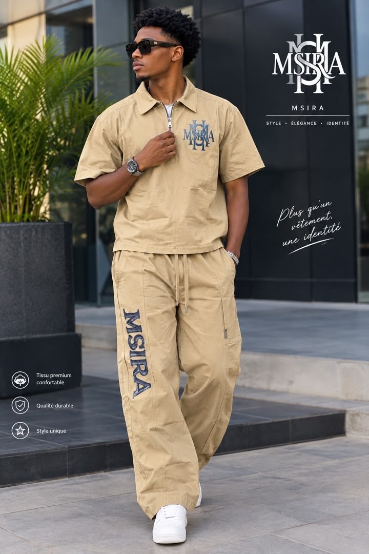 Ensemble Cargo Msira Beige (Porté)