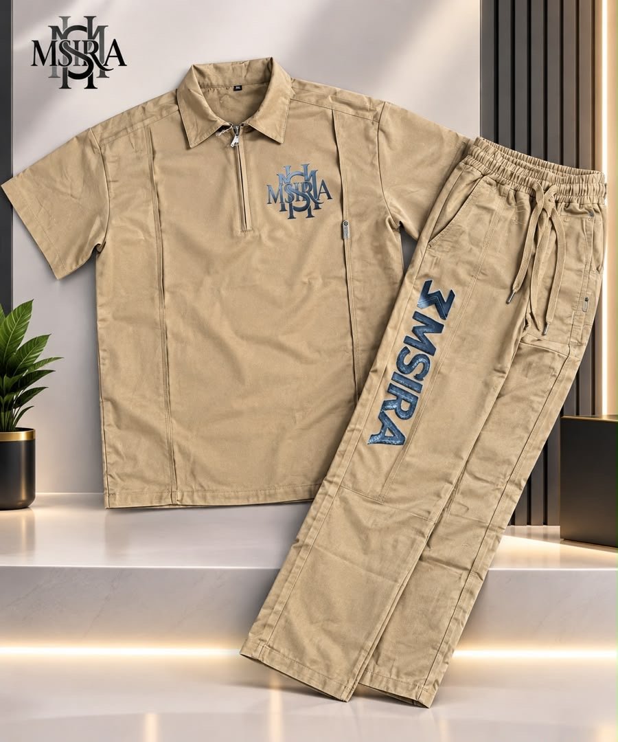 Ensemble Cargo Msira Beige (Chemise + Pantalon)