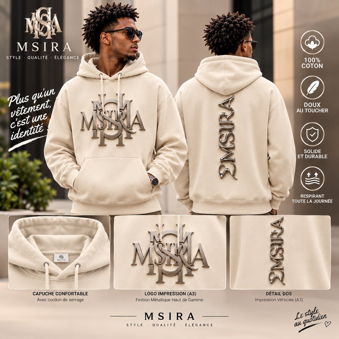 Pull (Hoodie) Msira Beige