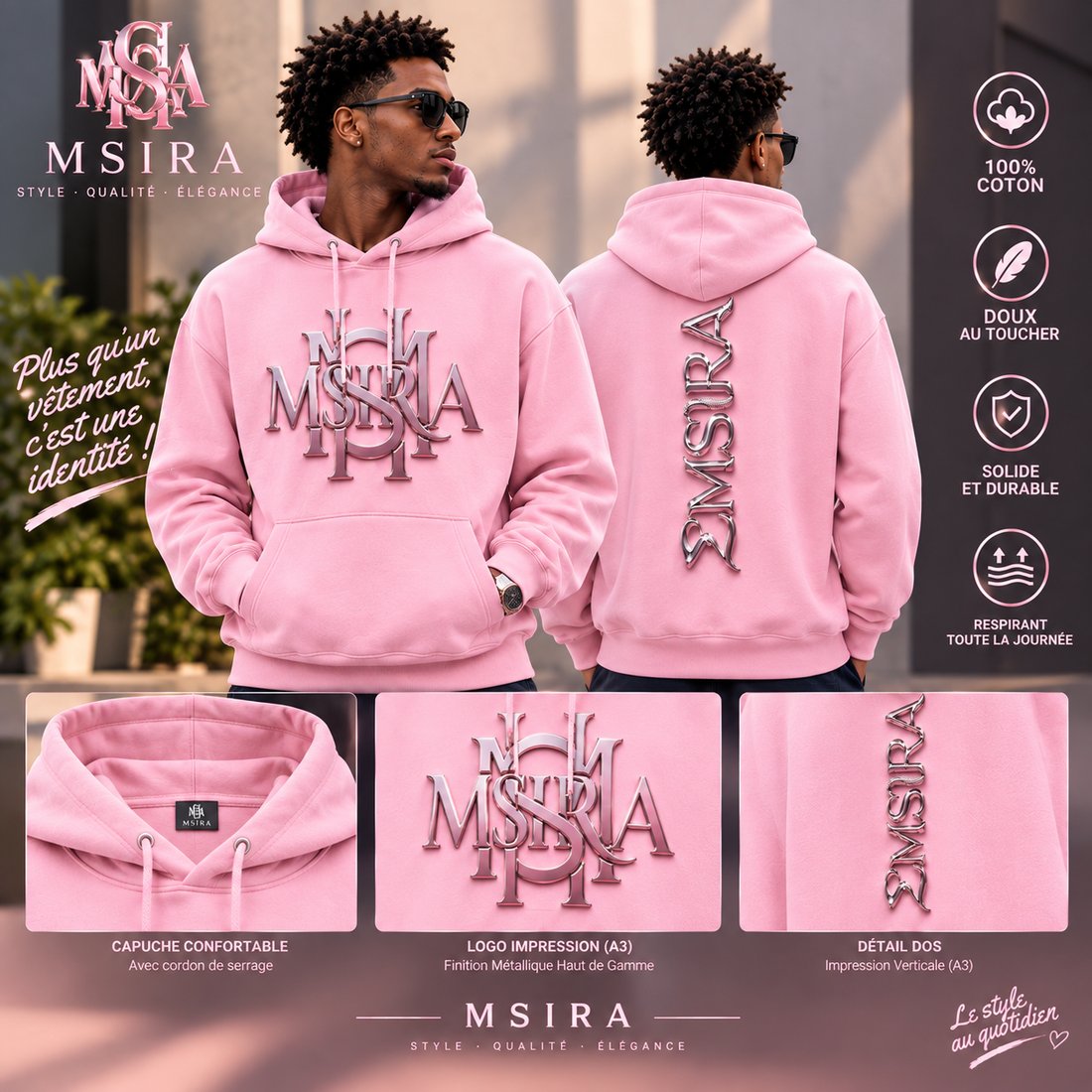 Pull (Hoodie) Msira Rose